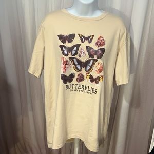 Butterflies in my stomuch oversized t-shirt